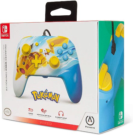 Controle Switch Pokemon- Power A - Amarelo Azul