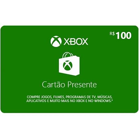Cartão Gift Card Xbox $100 Reais - Código Digital