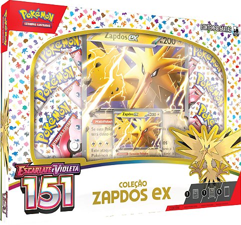 Box Pokémon Coleção 151 Zapdos EX - 38 Cartas