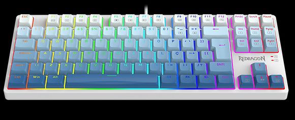 Teclado Gamer Redragon Daksa - Branco/Azul - Brown