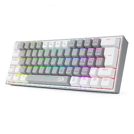 Teclado Gamer Fizz - Redragon Branco -  Azul RGB
