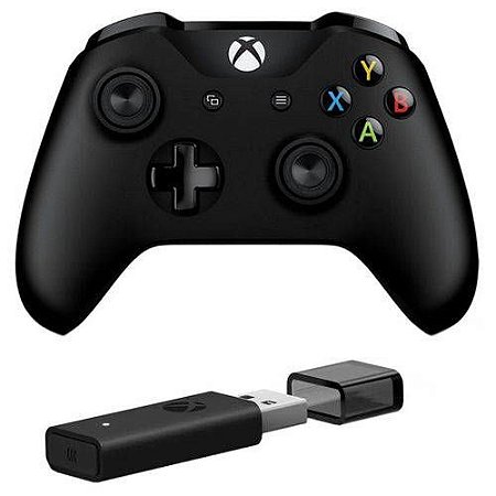 Controle Microsoft Preto + Adaptador sem fio para Windows