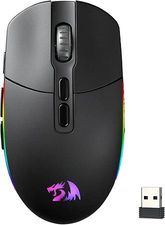 MOUSE GAMER REDRAGON INVADER PRO RGB PRETO WIRELLES