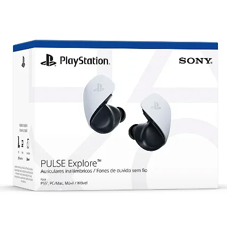 Fone de Ouvido Sony PS5 sem fio Pulse Explore Branco