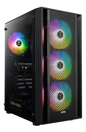 PC- Ryzen 5 - 5500/ A520/SSD480GB/16GBDDR43200/550W/RTX 3050 6GB/AURA PRETO