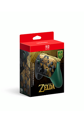 CONTROLE NINTENDO SWITCH 2 - PRO CONTROLLER THE LEGEND OF ZELDA – 40TH ANNIVERSARY EDITION