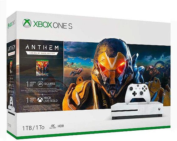 Console Microsoft Xbox One S 1TB Branco (Anthem)