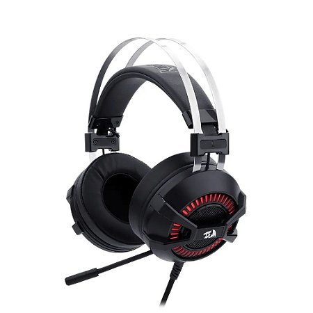 Headset Gamer Redragon Bio USB Preto Led Vermelho