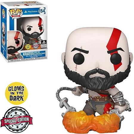 Boneco Funko Pop Playstation #154 - Kratos (With the Blades of Chaos)