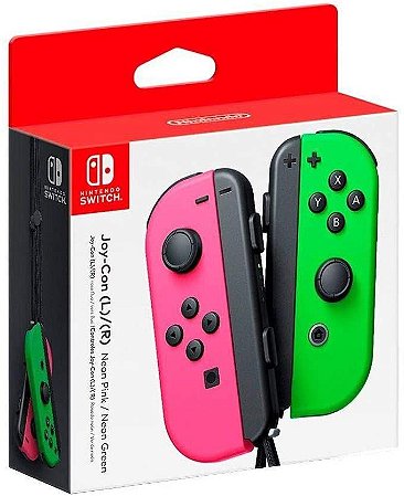Controle Joy Con Nintendo Switch Par Verde e Rosa - Nintendo