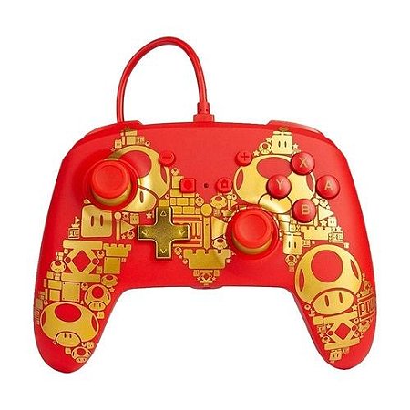 Controle Switch Super Mario Vermelho Com Dourado - Switch