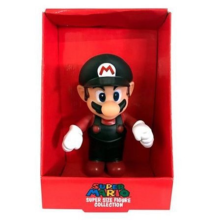 Boneco Colecionável Super Mario Preto com Vermelho - Mario