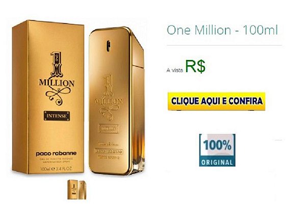 Perfume Paco Rabanne One Million Masculino Eau de Toilette 100ml -  MAGAZINEMAGAZINE