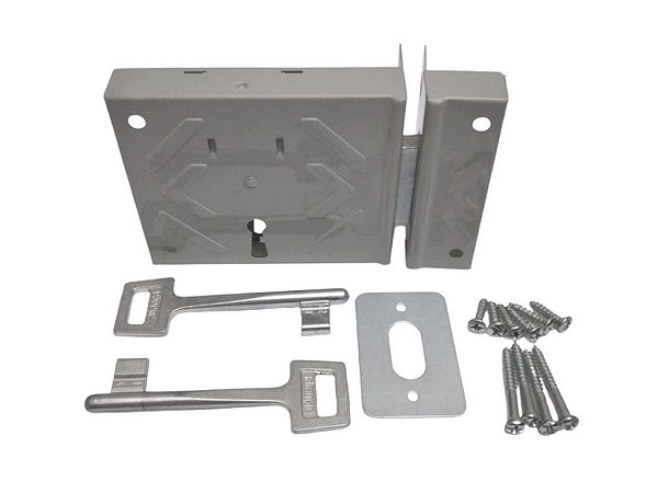 Fechadura de Sobrepor Para Porta Portão de Madeira Ferro Casa Residência Aliança  F-1072