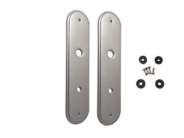 Espelhos Para Fechadura 55 MM Banheiro Wc Stam Ref 1620 Acabamento Inox Porta Madeira Casa