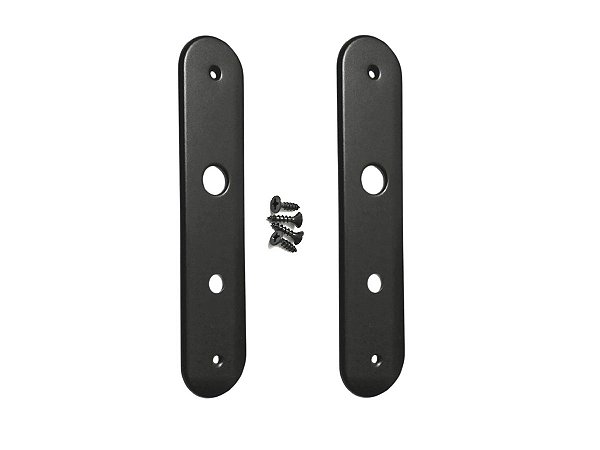 Par De Espelhos Para Acabamento de Fechadura Stam Ref 824 Preto Fosco Entrada Banheiro Porta Madeira