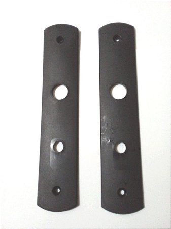 Par De Acabamentos Espelhos Plástico Preto Para Fechadura Porta Entrada Casa Banheiro Soprano