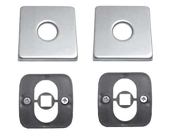 Par De Acabamentos Em Rosetas de Inox de Maçanetas Em Fechaduras de Porta de Madeira Casa e Residência Stam 803 RQIm