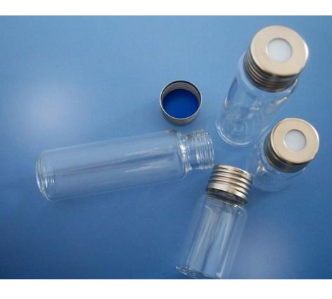 Vial,Transparente ,  Para 10Ml (46X22,5Mm), Com Tampa/Rosca Metalica/ E Septo Ptfe/Silicone,100/Pk.