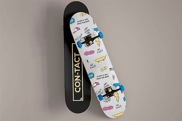 Papel De Parede Adesivo Quarto Infantil Adolescente Skate 45cm