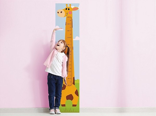 Régua Crescimento Girafa Adesivo Infantil Mede Altura Crianças