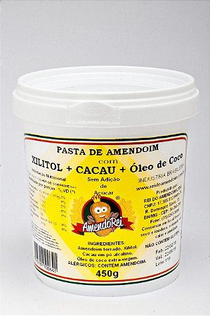 Pasta de Amendoim com Cacau + Xilitol + Óleo de Coco 450g