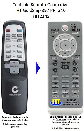 Controle Remoto Compatível GOLDSHIP HT 0387 NEW AGE FBT2345