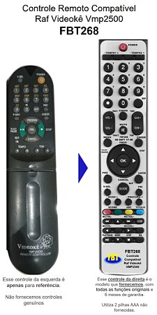 Controle Compatível RAF Videokê Vmp 2500 FBT268