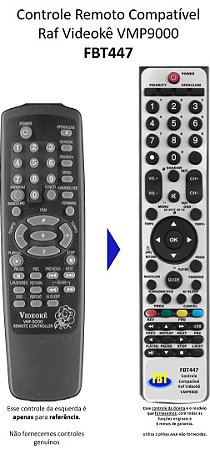Controle Remoto Compatível RAF Videokê Vmp 9000 FBT447