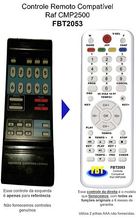 Controle Compatível RAF  KARAOKE CMP 3500 FBT2053