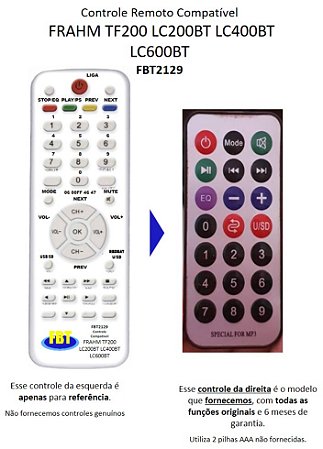 Controle Remoto Compatível P/ Nks Pk 1000 1500 Excellence 300 Pk5000 FBT2129