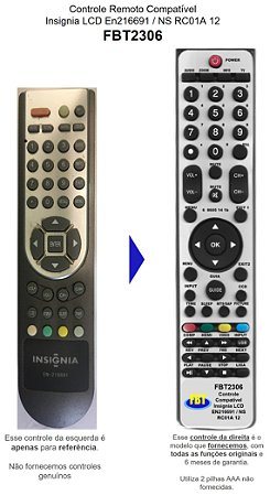 Controle Remoto Compatível Insignia Lcd Tv Todos Os Modelos FBT2306