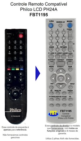 Controle Remoto Compatível Exclusivo Philco PH24A diferente do PH24M FBT1195