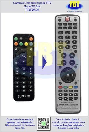 Controle Remoto Compatível RECEPTOR SUPERTV TV Digital FBT2522