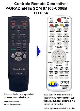 Controle Compatível Gradiente Volcanic 6710s C006b FBT854