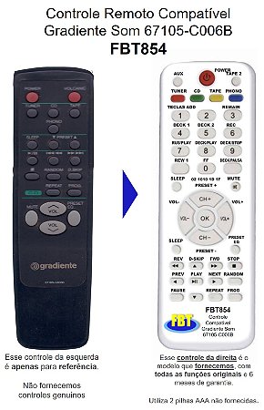 Controle Compatível Gradiente Volcanic 6710s C006b FBT854