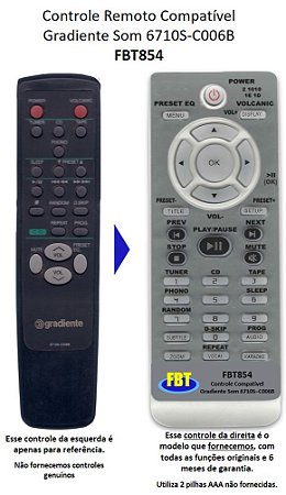 Controle Compatível Gradiente Volcanic 6710s C006b FBT854