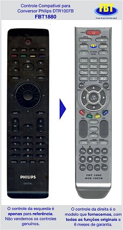 Controle Compatível Conversor Philips DTR1007B FBT1880