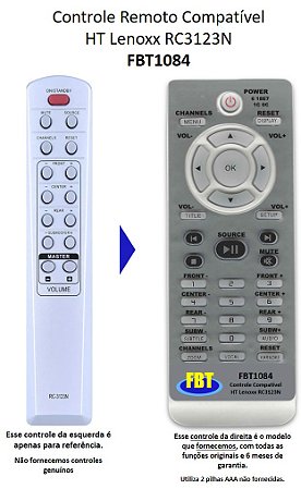 Controle Remoto Compatível Home Theater 300/a 3916/17 5000 Rc3123 39173 FBT1084