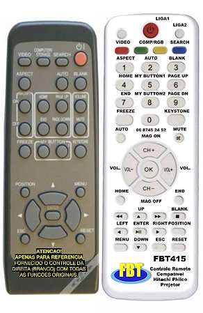 Controle Compatível para projetor Hitachi R003 FBT415
