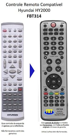 Controle Compatível Com Hyundai 2000 FBT 314
