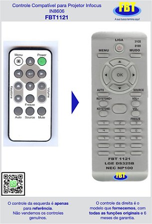 Controle Compatível para Projetor Nec FBT1121