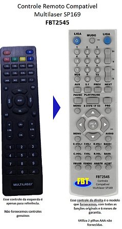 Controle Compatível para Home Multilaser SP169 FBT2545