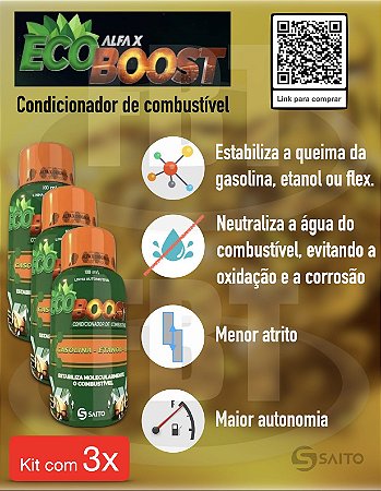 Kit com 3 - Condicionador & Otimizador de Combustível - Ecoboost - Saito