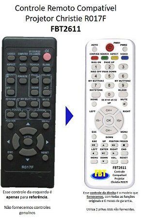 Controle Compatível CHRISTIE Projetor LW650 LV41 400 555 551 751 3LCD FBT2611