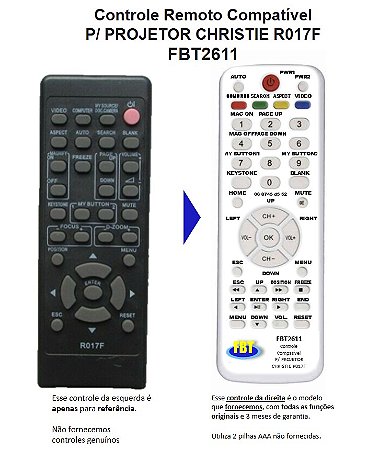 Controle Compatível CHRISTIE Projetor LW650 LV41 400 555 551 751 3LCD FBT2611
