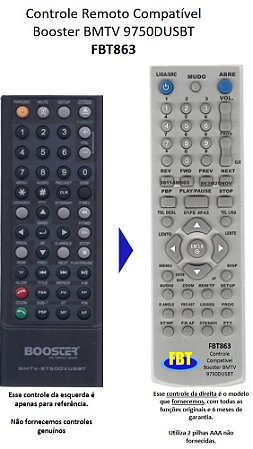 Controle Compatível para Booster BMTV9750 9770 9950 9980 DVUSBT FBT863