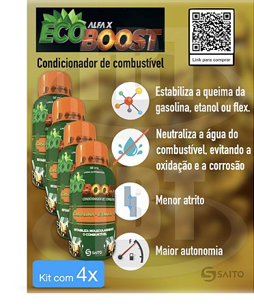 Kit com 4 - Condicionador & Otimizador de Combustível - Ecoboost - Saito