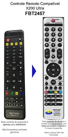 Controle Compatível para IPTV Netfree X200 V2.0 ULTRA FBT2457