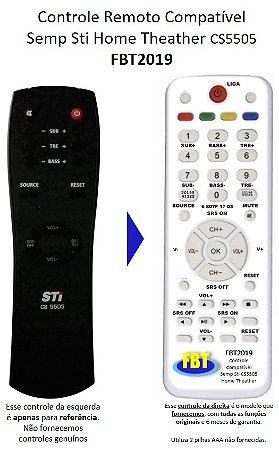Controle Compatível para HT Home Semp STi CS5505 FBT2019